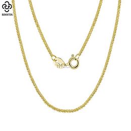 Pendant Necklaces Rinntin 925 Sterling Silver 14K Gold Italian Chopin Chain Necklace for Women Fashion Handmade Basic Neck Chain Jewellery SC53 240419