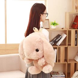 Long Ear Rabbit Plush Bag Cute Doll KawaiiShoulder Backpack Crossbody Coin Purse Messenge Bags Toy Girls Gift 240407