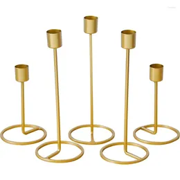 Candle Holders Nordic Gold Holder Single Head Iron Stand Rack Creative Romantic Dining Table Wedding Holdern Decoration