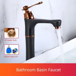 Bathroom Sink Faucets High Quality Copper And Cold Black Basin Faucet Single Handle Hole Modern Mixed Tap For