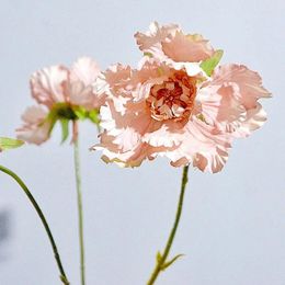 Decorative Flowers 6Pcs Faux 3 Heads Wheel Feng Chrysanthemum Silk Flower For Home Decor Mariage Wedding Floral Party Table Fake Arrangement