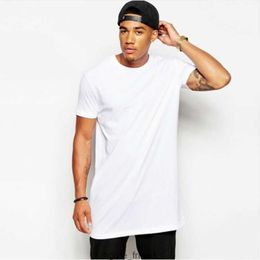 New Clothing Mens Casual Hip Hop Long T shirt Men Black Tops T-shirts Male O-neck Hiphop shirt Short Sleeve T-shirts