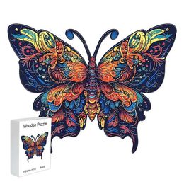 3D Puzzles Butterfly Picture Animal Wooden jigsaw Delicate A3 A4 A5 3D shaped wooden decorations Holiday gift jigsaw for adults stress reli 240419