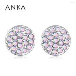 Stud Earrings ANKA Brand Simple For Woman With Micro Paved CZ Crystal Round Shape Earring Fashion Jewellery Gift #128962