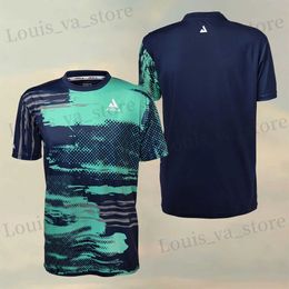 Men's T-Shirts Mens Boutique Board Hydrogen Badminton Wear Mens Fashion Short-Slved Squash Sportswear Breathable Pickleball Wear T240419