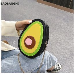 Bags Avocado Shape Pu Leather Ladies Shoulder Bag Ins Tote Crossbody Mini Messenger Bag Teenagers Phone Money Pouch Flap Handbag