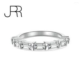 Cluster Rings JRR Arrival 925 Sterling Silver Thin Baguette Diamond Gemstone Unique Engagement Wedding Fine Ring Jewellery