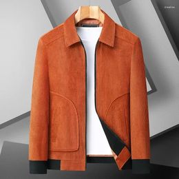 Men's Jackets High Quality Corduroy Jacket Autumn And Winter Thick Coat Plus Fat Size Of The Old Age Lapel Casual Warm Gown Shirt