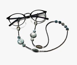 decorative polished abalone seashell imitaion acrylic eyeglass beaded chain reading glass lanyard sunglass retainer spectacle hold6771685