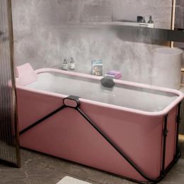 Set Bath Accessory Set With Cover Folding Bathtub Adult Tub Barrel Sweat Steaming Thicken Portable Household Sauna Insulation Bucket