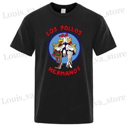 Men's T-Shirts Fashion New Summer Womens T-Shirt Casual Cotton Pure T-Shirt For Women Clothing Funny LOS POLLOS Chicken Brothers T 01336 T240419