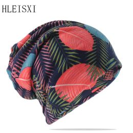 Fashion Women Beanies Skullies Hat For Girl Double Used Floral Hats Scarf Spring Autumn Floral Bone Gorras Sale 240419