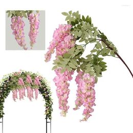 Decorative Flowers Silk Wisterias Fake Faux Wedding Tridented Retta Vines Home Decorations For Anniversary