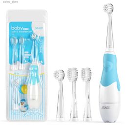 Toothbrush Seago s Electric Toothbrush Sonic Toothbrush with Observing Light Replaceable Brush Head Child Cartoon Smart Timer Waterproof Y240419