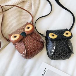 Bags Cute Owl Cartoon PU Leather Handbag Casual Satchel School Purse Shoulder Bag Crossbody
