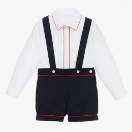 Clothing Sets Boys Spanish Clothes Set Baby Long Sleeve Shirts Navy Shorts Infant Birthday Holiday Outfits Children Boutique Spain