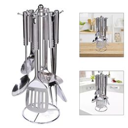 7 Pcs Kitchen Cooking Utensils Set Durable Stainless Steel Cooking Tools Turner 240418