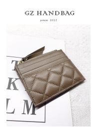 Wallets Women Sheepskin Card Holder Lady Ultrathin Business Coin Wallet Light Luxury Men Leather Plaid Credit Card Case Male Organiser