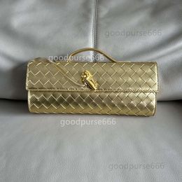 Luxury Venetas Womens Purse 2024 Andiamo Botteag Bag Bags Leather Woven Long Clutch Evening Light Designer High-end Hand-held Style Clutch Handbag R4K8