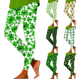 Active Pants St. Patrick'S Day Yoga Leggings For Women Clover Print Long Contracted Abdomen Traceless Trousers Leggins Deportivo Mujer