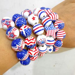 Charm Bracelets American Independence Day Bracelet Personalised Fashion Mti Layered Usa Flag Five Pointed Star Pendant Drop Delivery Otchn