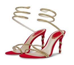 Elegant Brands Renes Margot Jewel Sandals Shoes For Women Caovillas Pumps Sexy Crystals Strappy High Heels Party Wedding Dress EU38641718