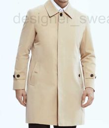 Men's Trench Coats Designer business casual mens trench coat on official website, no iron medium length fashionable urban lapel coat RDZP