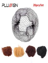 Plussign 280 PcsLot Top Nylon Net Star Dance Recital Buns Hair Extension Weaving Cap Brown Black Blonde Color7134412