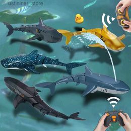 Sand Play Water Fun Remote Control Shark Electric Rc Robots Animals Fish Educational Toys for Children Boys Kids Gifts Swimming Pools Bath Submarine L416