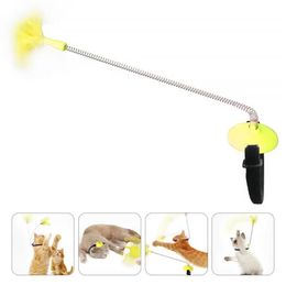 Cat Toys Teaser Stick Rod Feather Catcher Playing Wand Kitten With Collar6124145