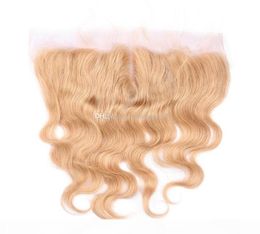 27 Honey Blonde Lace Frontal 134 Pre Plucked Body Wave Peruvian Virgin Human Hair 1pc Ear To Ear Lace Frontal Closure8646135