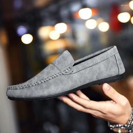 Casual Shoes High Quality Men Leather Loafers Slip On Men's Flats Fashion Male Driving Moccasins