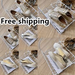 Casual Shoes Designer Shoes Womens Platform Vintage Trainers Sneakers Gold lace up size 36-40 Classic Comfortable GAI golden white