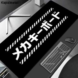 Mouse Pads Wrist Rests Black And White Mousepad Company Japan Art Computer Mouse Pad Gaming Accessories Mats Large Desk Mat Computer Keyboard Pad 90x40 Y240419