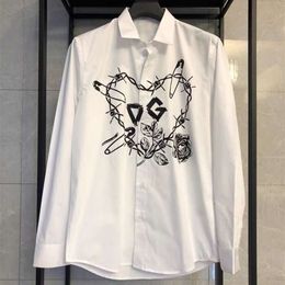 Lao Du's 22ss Valentine's Day Collection Love Paper Clip Pure Cotton Long Sleeved White Men's Shirt