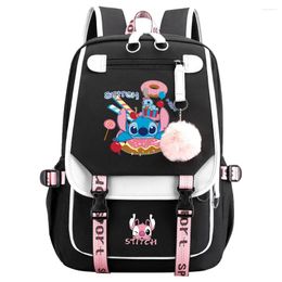 Backpack Kids Teenagers Canvas School Book Bags Women USB Bagpack Laptop Travel Student Boys Girls Leisure Ribbon Flap