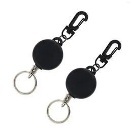 Keychains 5x Durable Retractable Carabiner Extendable Keychain Clip 60cm