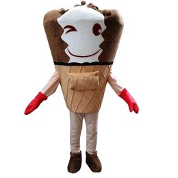 2024 Performance Ice Cream Cone Mascot Costume Fancy Dress for Men Women Halloween Outdoor Outfit Suit Mascot for Advertising Suits