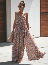 Basic Casual Dresses Jastie Women Summer Dress Floral Print Maxi Dresses Bohemian Hippie Beach Long Dress Womens Clothing 2023 vestidos de verano 240419