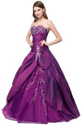 Grape Purple Quinceanera Dresses Cheap 2017 Embroidery Real Po Sweet 16 Teens Birthday Party Prom Dress Ball Gowns Masquerade D3451776