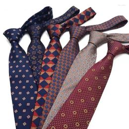 Bow Ties Fashion 8CM Mens Striped Polka Dot Plaid Formal Classic Dress Business Necktie Jacquard Woven Neck For Men Party