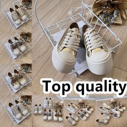 Casual Shoes Designer Shoes Womens Vintage Trainers Sneakers Gold Silver lace up Velcro size 36-40 Classic GAI golden white Free shipping