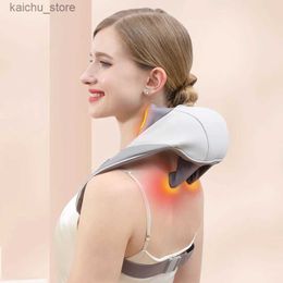 Electric massagers Finger pressure neck and back massager wireless deep tissue 5D kneading massage pillow shoulder and leg best gift for women Y240425