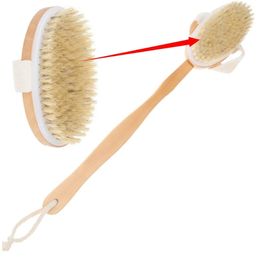 Drewniane szczotki oczyszczające naturalne włosy pędzel do kąpieli szczotka do kąpieli szczotka prysznicowa długa rączka z tyłu Spa Scrubber 7*42 cm