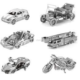 Basic Casual Dresses DIY Metal Puzzles 3D 14+y Jigsaw Puzzle Transportation Truck Racing Motorcycle Train Puzzle Model for Adults Parent-Child Toys 240419