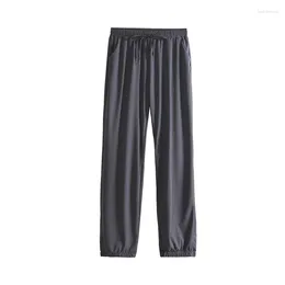 Women's Pants Fashion Ice Silk Quick Dried Sports Haren Summer High Waist Casual Thin Style Versatile Slim 9-Point Trousers