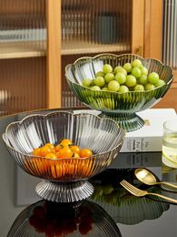 Plates WORTHBUY Multifunctional Fruit Plate With Drainable Base Clear Plastic Bowl For Kitchen Party Snack Tray