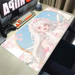 Mouse Pads Wrist Rests Cute Magic Girl Mouse Pad Locked Office Computer Desk Pad Keyboard Large Mouse Pad Laptop Computer Pad Beautiful Girl Bedroom Y240419