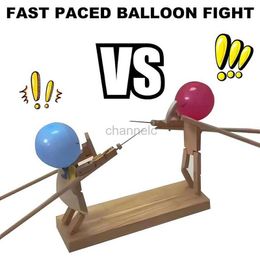 3D Puzzles Balloon Bamboo Man Battle Wooden Bots Battle Game Two-Player Fast-Paced Balloon Battle Game with 60 Balloons Gifts Toy for Party 240419