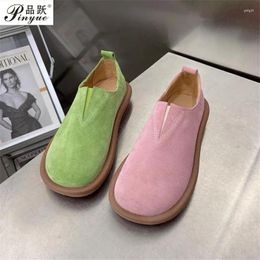 Casual Shoes Woman Genuine Leather Women's Flat Loafers Slip On Women Flats Soft Moccasins Lady Driving 35 40